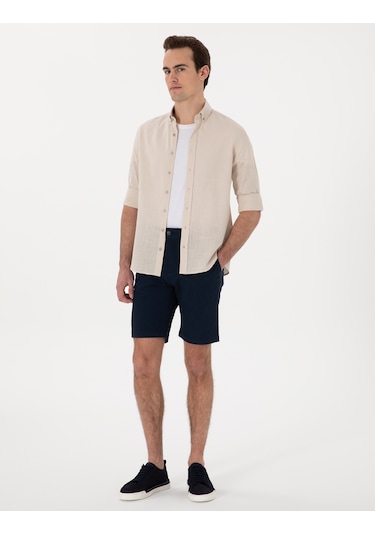 Pierre Cardin Erkek Bej Gömlek Desenli 50307025-vr011 Bej