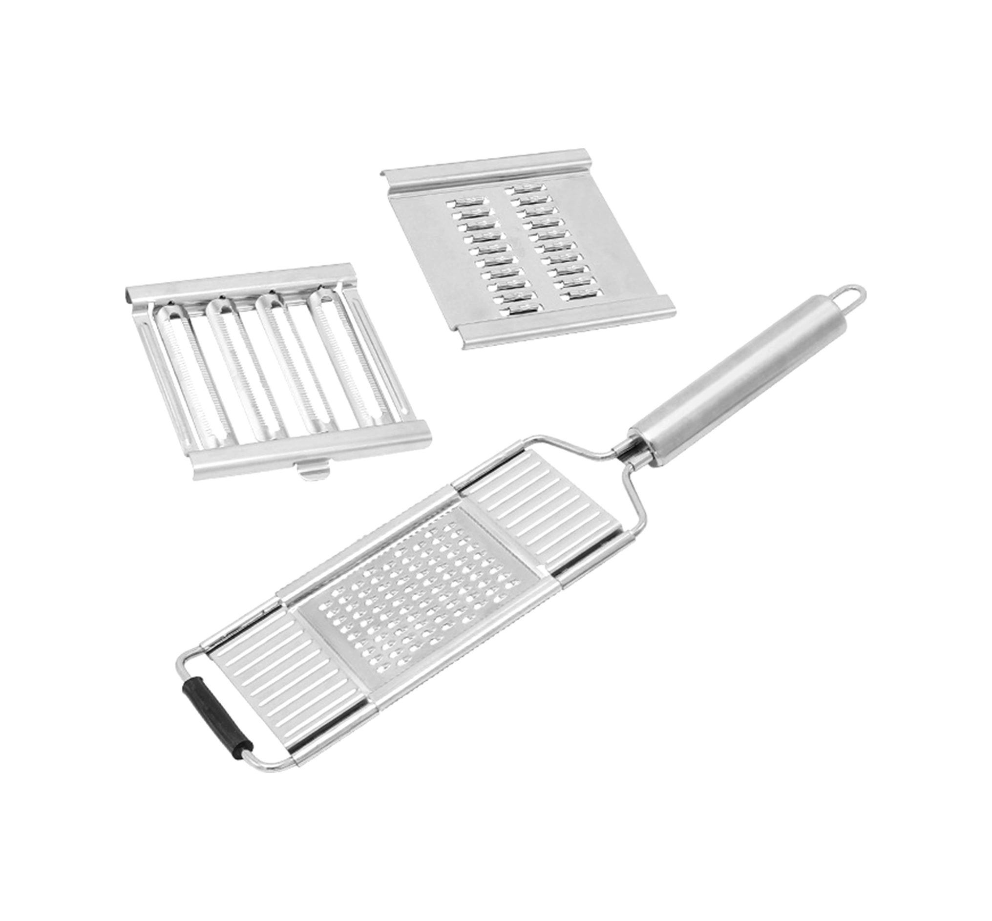 Neevoyu Çelik Malzeme Sebze Dilimleyici Seti - Dilimleme Ve Işımlama Fonksiyonu, Renkli Kutuda 3/4 Parça Seçenekli Gümüş