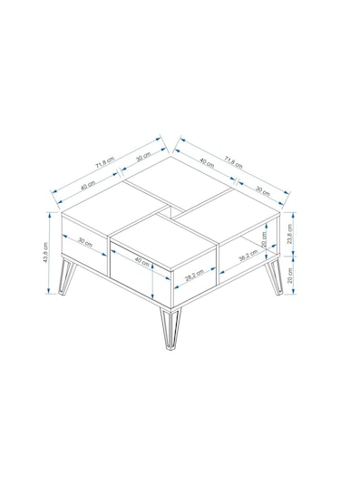 Orta Sehpa Nova Kristal Siyah