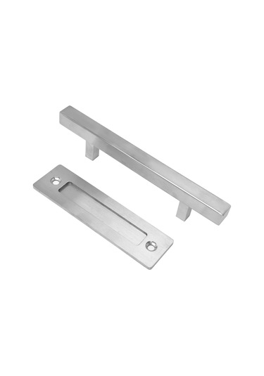 Çift Taraflı Ahır Kapı Kolu Fırçalı Paslanmaz Garaj Dolap Kolu Huiliang