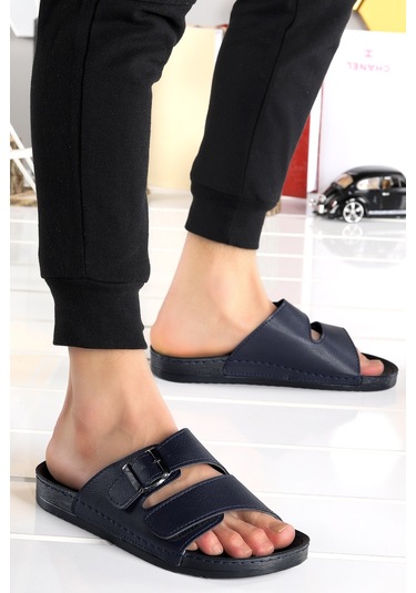 Woggo Ary 36-487 Günlük Cırtlı Erkek Terlik Lacivert