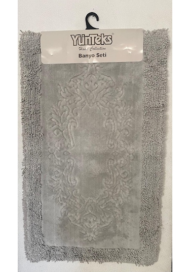 Pamuk Makarna Tufting 2'li Klozet Takımı , Banyo Seti , Damask, V