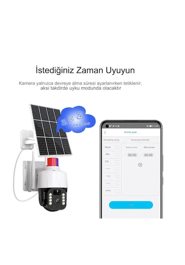 Qasul 5mp Kablosuz Kamera, Güvenlik İçin Güneş Enerjili Panel S