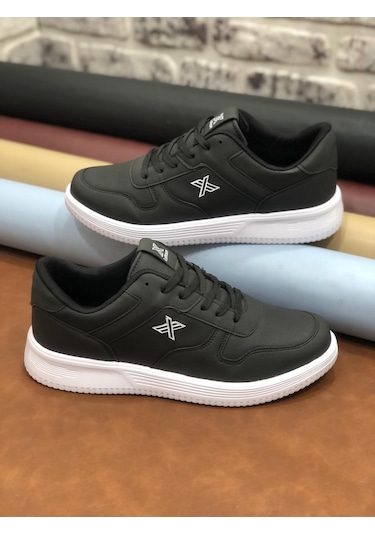 Derilax Luttoon Büyük Numara 45-46-47-48 Ortopedik Erkek Spor Ayakkabı Siyah Beyaz