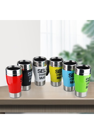 Ranyeek 350ml Otomatik Karıştırıcı Bardak: Çelik Paslanmaz, Kahve-protein İçecekleri İçin Taşınabilir, Basit Tuş Kontrolü Siyah