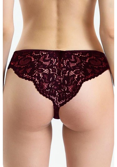 Magic Form 717 Kadın Önü Kumaş Arkası Dantel Külot-bordo Bordo