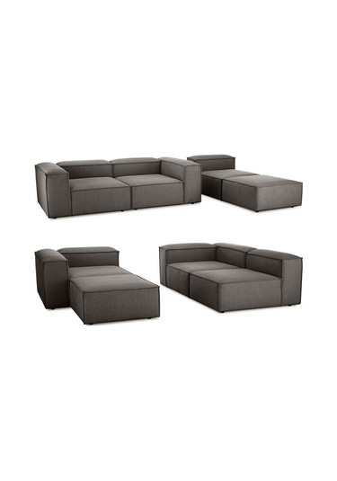 Relax Soft 4 Modül Köşe Takımı Antrisit-kahve Keten 650 Antrisit