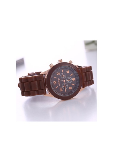 Silikon Saat Şık Saat Şeker Rengi Bayan Saati Kahve Rengi Diğer