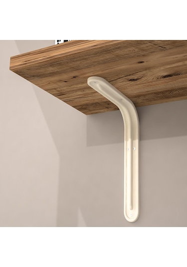 L Konsol Duvar Rafı - Duvara Monte Raf 25x60 Cm Metalik