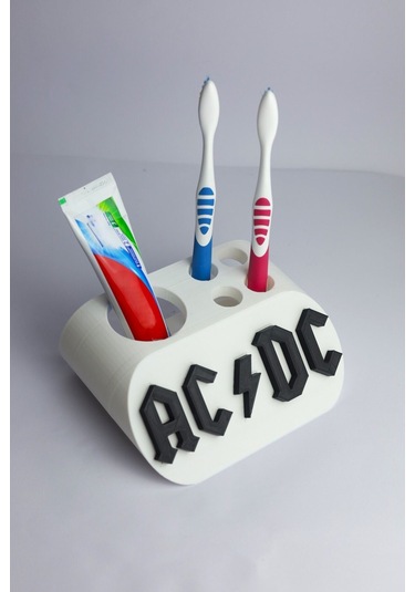 Ac/dc - Dekoratif Diş Fırçalık Beyaz