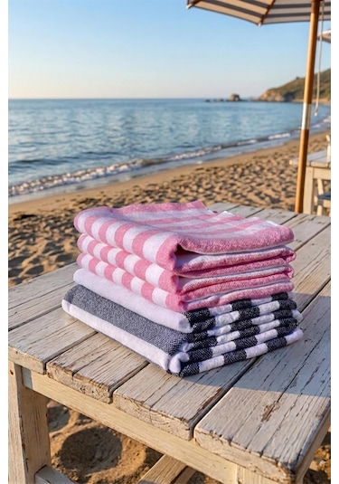 Zeynep Tekstil Stripe 2 Adet 75x150 Cm Plaj Havlusu Peştemal Havlu Renkli