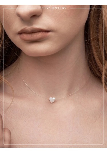 Jp Olıva 925 Ayar Gümüş Doğal Sedefli Misina Üzerinde Kolye 182784892 Beyaz