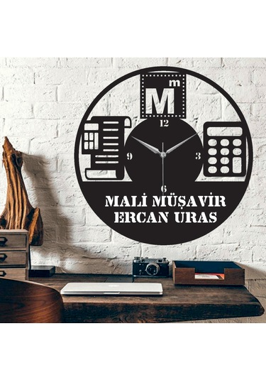 Kişiye Özel Muhasebeci Mali Müşavir Temalı Duvar Saati Siyah