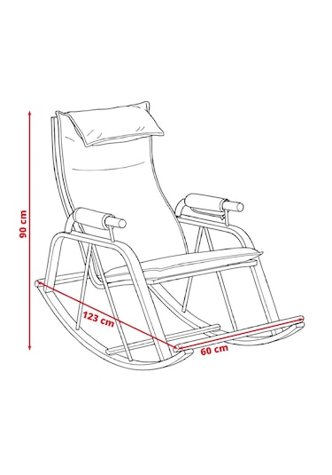 Lumis Garden Relax Sallanan Sandalye, Metal Ayaklı Tv Koltuğu, Sallanan Tekli Koltuk Gri