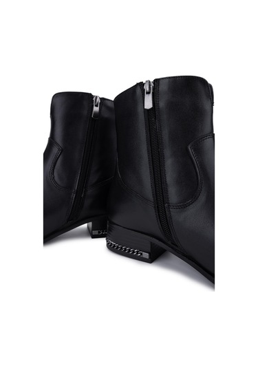 Tamer Tanca Kadın Hakiki Deri Siyah Deri Topuklu Bot 322 2152713 Bn Bot Sk25-26 Sıyah Dr Siyah