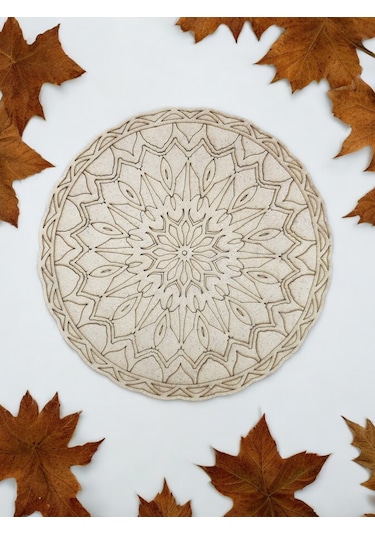 Mandala , 20 Cm 2'li Ahşap Hobi Boyama Setleri Model 5