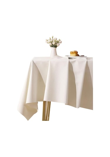 Beyaz Lüks Yüksek Dereceli Kuzu Derisi Pvc Su Geçirmez Ve Yağ Geçirmez Yıkanmaz Masa Örtüsü Dikdörtgen Ev Masa Çay Masası Ve Masa Örtüsü