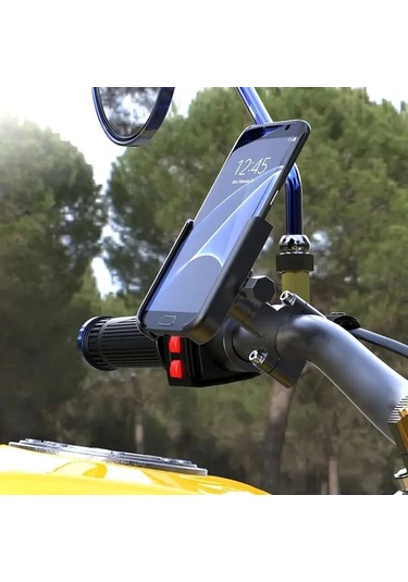 Cordial Alüminyum Alaşım Motorcycle Telefon Tutucu Ayna Ve Gidon Braketi 360 Derece Dönen