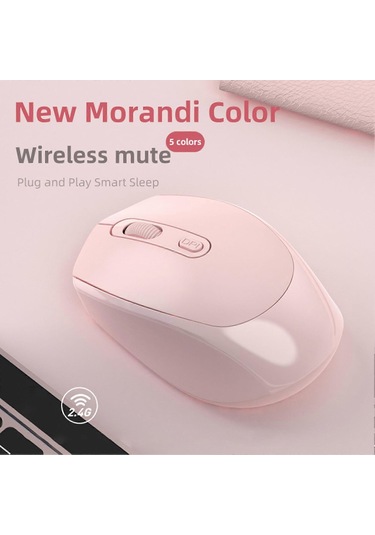 Kablosuz Optik Fare 2.4ghz Bluetooth Çift Modlu Usb Fare Yüksek Hassasiyetli 1600dpı Ergonomik Tasarım Bilgisayar Faresi Pembe