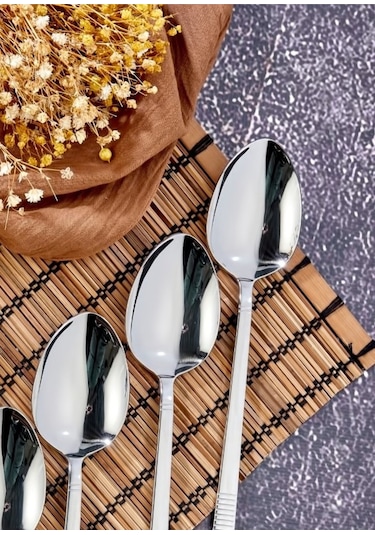 Cooker 6'lı Heybeli Paslanmaz Çelik Yemek Kaşığı Ckr2164 Çelik