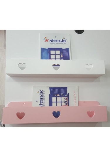 ÇİFTLİ KALPLİ LANA LAKE MONTESSORİ KİTAPLIK RAF