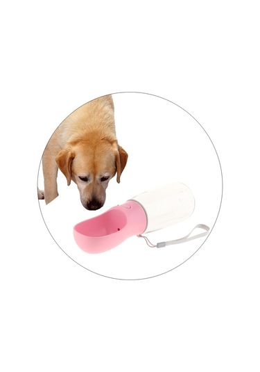 Suntek Açık Yürüyüş Için 550ml Köpek Seyahat Su İçme Şişesi Pembe
