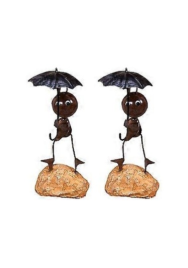 Karınca Dekor Demir Deri Karınca Modelleri Ev Araba Dekorasyonu İçin Şemsiye Tutan 2'li Paket Süsü Diğer