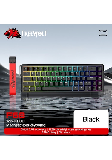 F68 Pro Oyun Klavyesi Manyetik Switch 3 Modlu Kablosuz Bluetooth Kablolu, 8k/1k Rgb Klavye
