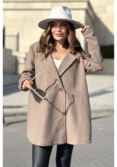 Kadın Kahve Astarlı, Kruvaze Ceket Yaka, Tek Düğme, Rahat Kalıp, Fitilli Kaşe Kumaş Kaban Kahve Kadın Kahve Astarlı, Kruvaze Ceket Yaka, Tek Düğme, Rahat Kalıp, Fitilli Kaşe Kumaş Kaban Kahve