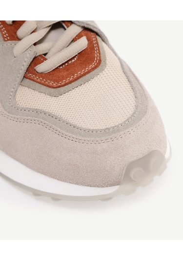 Yargıcı Kumaş Detaylı Deri Sneaker 24yeay4474x 017 Bej