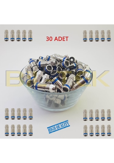 Digitürk Rg6 Sıkmalı F Konnektör - 30 Adet
