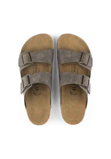 Breezestep Ergonomik İki Tokalı Erkek Yaz Terliği Gri