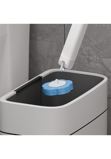 Banyo Temizliği İçin Tek Kullanımlık Tuvalet Fırçası Temizleme Kiti Beyaz Ve Gri