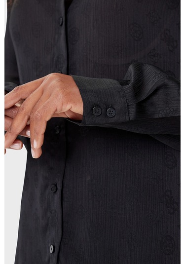 Guess Bayan Gömlek W5yh1a Whcr2 Jblk Siyah Siyah