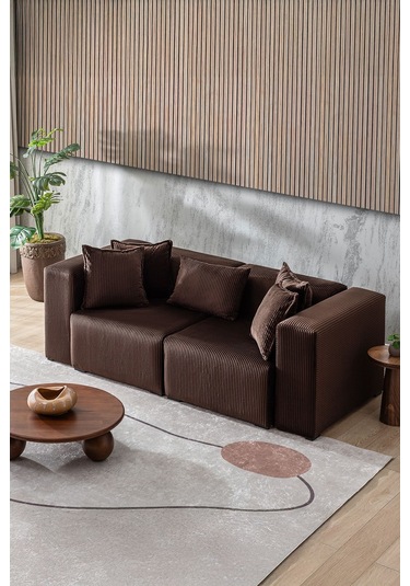 Katt Ekstra Rahat İskeletli 2 Li Koltuk 10 Renk Kahverengi