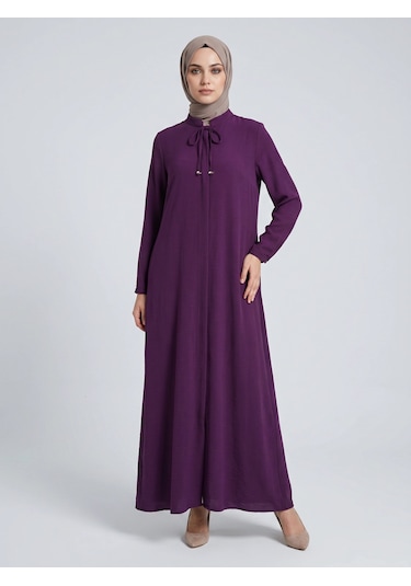 Nevayla Moda Salaş Kesim Aerobin Kumaş Ferace / Mürdüm - F137