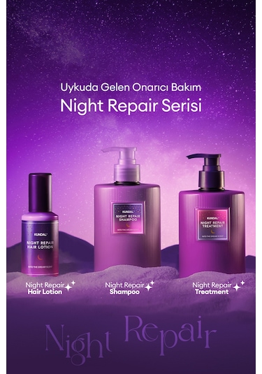Gece Boyu Saçları Besleyen Onaran Ve Nemlendiren Saç Bakım Kremi Kundal Night Repair Treatment 470ml