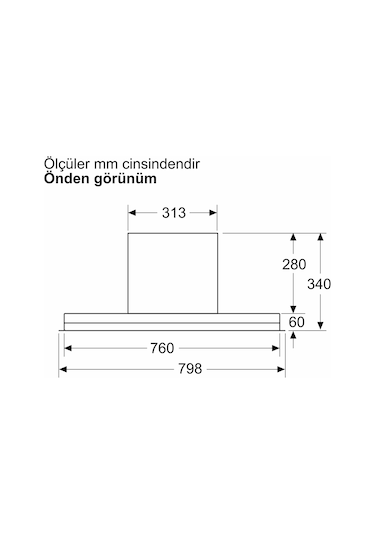Bosch Serie 4 DBB85CC60 80 CM Cam Dekor Düz Tam Entegre Davlumbaz
