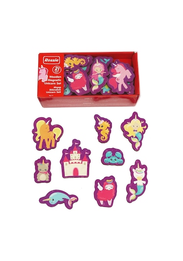 Rossie Mıknatıslı Ahşap Unicorn Figürler