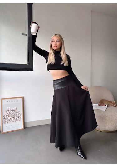 Beli Deri Uzun Etek 001