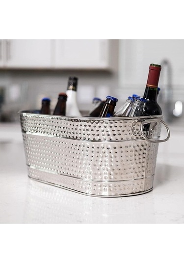 Flybuy Suntek Galvanizli Şarap Soğutma Buz Kovası, Şampanya Için, Partiler İçin, Kullanışlı Ve Dayanıklı Arjantin