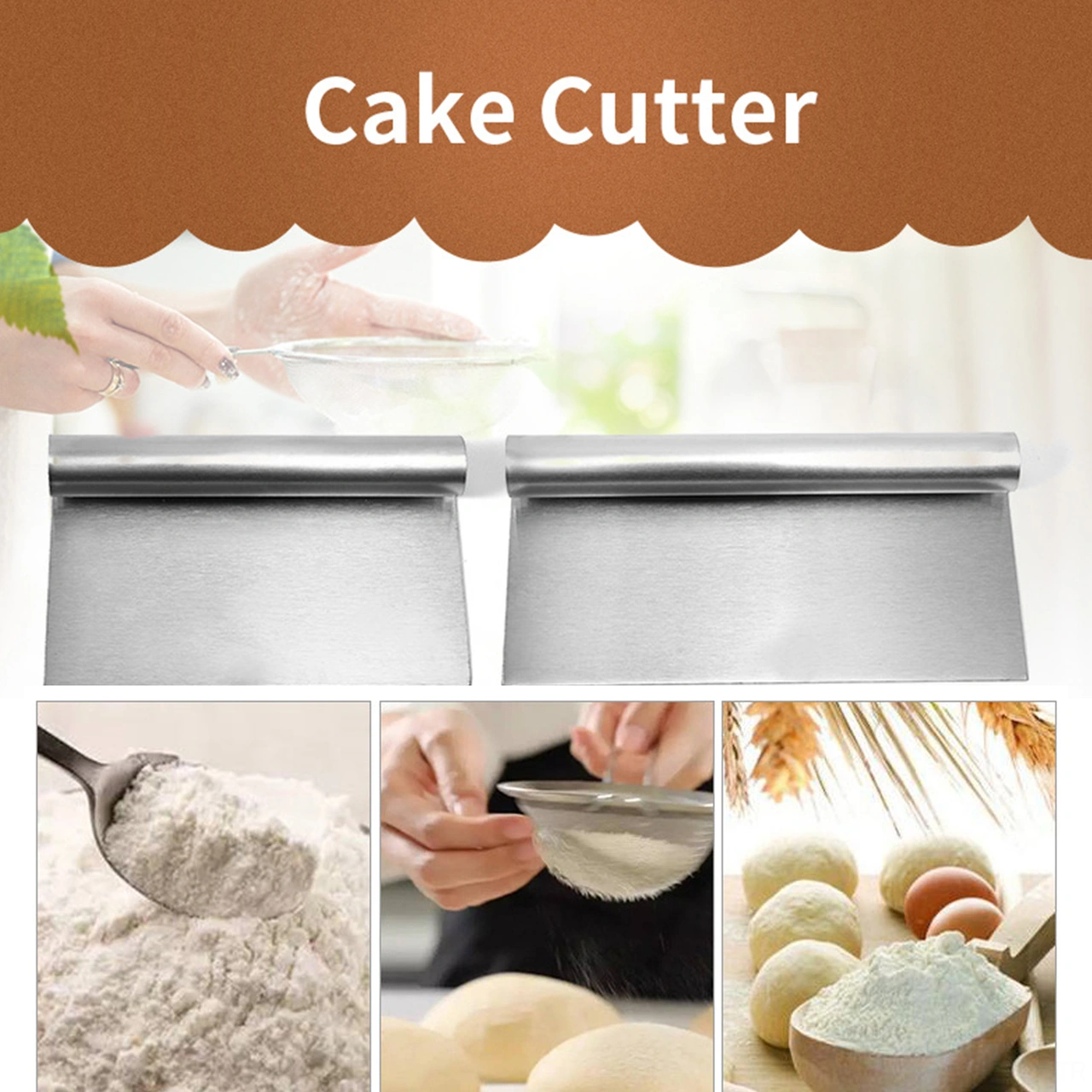 Youmex Paslanmaz Çelik Hamur Kestiği - Hamur Ayırma, Tahta Temizleme, Yemek Taşıma - Ev & Restoran Mutfak Aleti 25.5cm Diğer