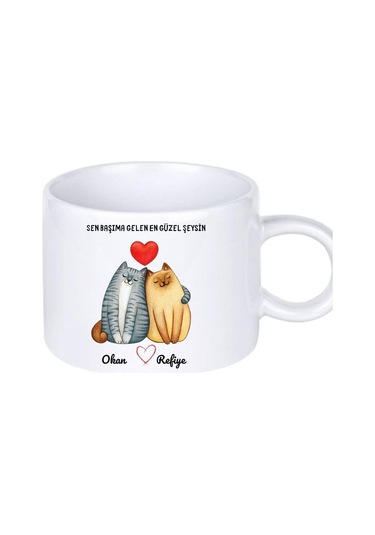 Sevgililere Özel Tasarımlı Motto Kahve Fincanı