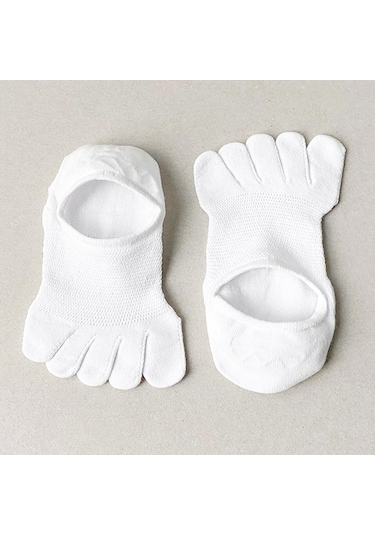 Homyl Koşu Sporları Için Beş Parmak Çorap Hafif Kaymaz İnce Beyaz