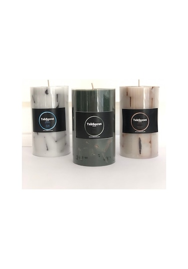 Tabsecret Candle Parçacık Tasarımlı Aromalı 3Lü Mum Seti
