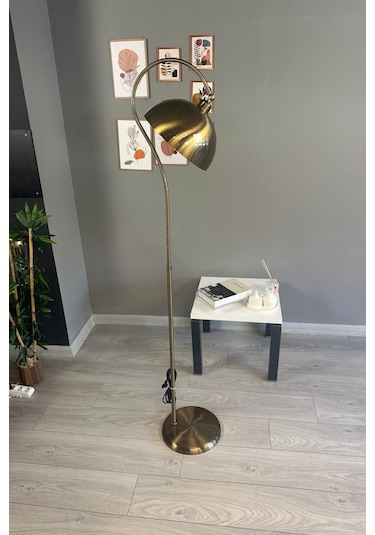 Eskitme Renk Lambader Modern Dekoratif Metal Oturma Odası Çalışma Odası Zemin Lambası Eskitme