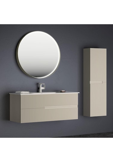 Orka Moonlight 40 Cm Mdf Mat Vizon Banyo Boy Dolabı Krem