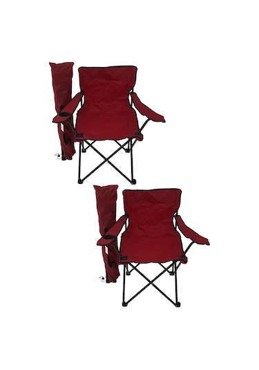 2 Adet Kamp-Piknik Sandalyesi Bordo