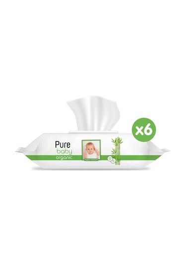 Pure Baby Organik Bambu Özlü Islak Havlu 6 90 540 Yaprak