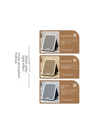 Geeroyoo Usb Şarjlı 3 Renk Işıklı Led Makyaj Aynası - Çevirilebilir Taşınabilir Masaüstü Modeli, Dokunmatik Işık Regülasyonu, Yüksek Kaliteli Ayna, Dorma Ve Ofis İçin Uygun Siyah Büyük Boy Diğer